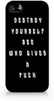 Destroy Yourself - BLACK - iPhone 5/5S - Hard Plastic Phone Case - Black Phone Case