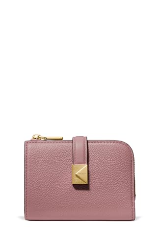 kate spade new york Deco Petit portefeuille compact en cuir grainé Rose crépuscule