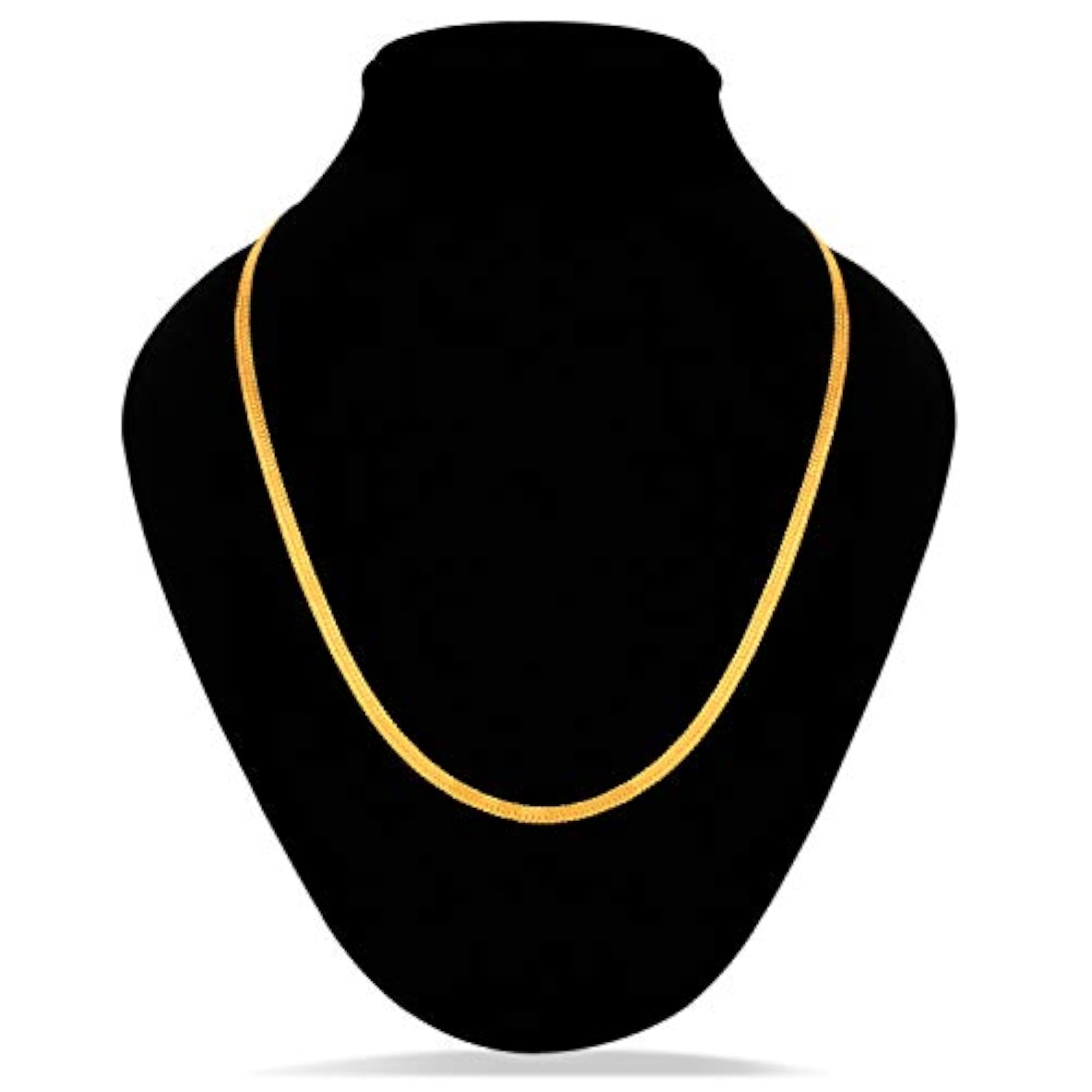Men's Brass Gold Plated Thin Chain Necklace, Stylish Accessory