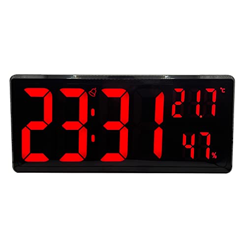 Wecker, Wanduhr/Tischuhr für Heimdekoration, Wanduhr mit Thermometer & Hygrometer, Uhr für Schlafzimmer Wohnzimmer Cover