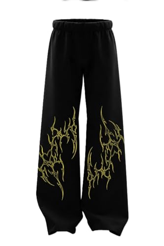 Image of Men's Printed Baggy Pants, Relaxed Fit Cotton Lower, Mid Rise Elastic Waist Joggers with Graphic Design, Casual Wear for Gym, Lounge & Street Style