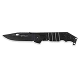  iFIELD Navaja Deportiva Basic EL29024, Mango de Aluminio, Hoja de 9,5 cms de Acero INOX, Clip cinturón, con brújula, Largo Total 22,5 cms, Herramienta de Camping para Pesca, Caza, Actividad Deportiva