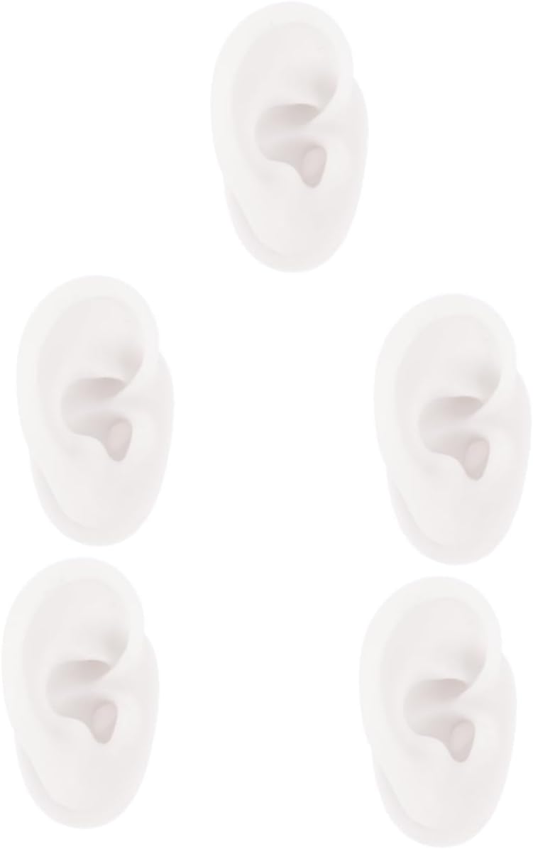 Gatuida 5pcs Professional Piercing Supplies Ear Piercing Model Silicone Human Ear for Practice