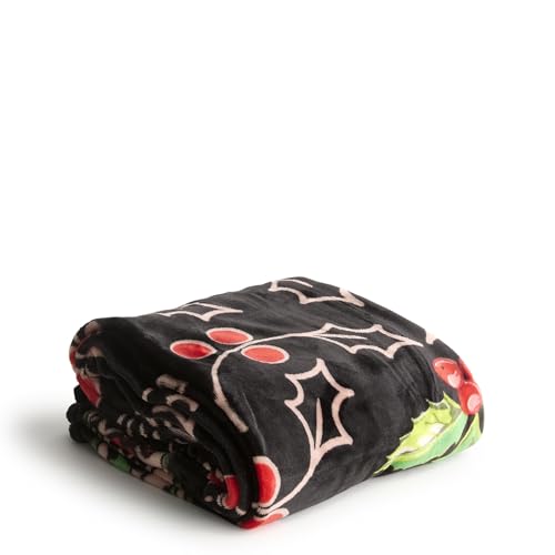 Vera Bradley Women's Fleece Plush Throw Blanket, Holly, One Size