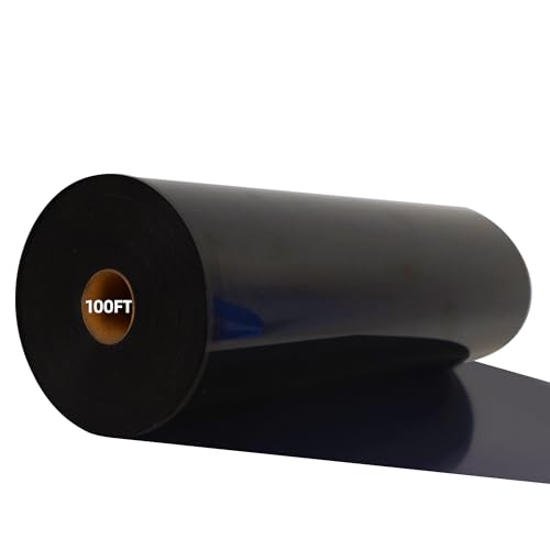 Image of Guangyintong Black HTV Heat Transfer Vinyl Rolls, 12 inch X 100ft Iron on Vinyl PVC Adhesive for T-Shirt, Easy to Cut & Weed for DIY Design