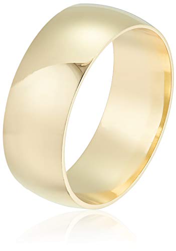 DECADENCE 10K or 14K Yellow & White Gold 6mm Polished Plain Wedding Band, Size2