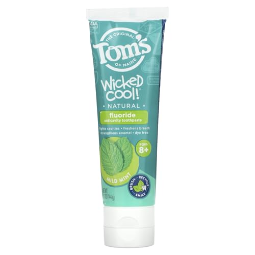 Image of Tom's of Maine Natural Wicked Cool! Fluoride Toothpaste for Kids, Mild Mint, 5.1 oz.