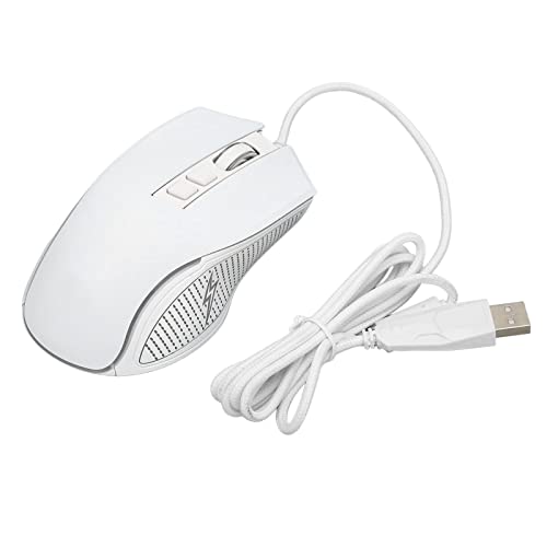 Ratón para juegos RGB blanco ideal para largas partidas en tu computadora portátil con plug and play