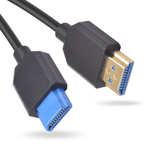 Duttek 8K Courte HDMI câble 1Feet/30, HDMI 2.1 Câble, 48Gbps Extrêmement mince HDMI Hommes à HDMI Câble mâle avec 8K 60Hz Vidéo et 3D HDR pour TV/Xbox, moniteur, PC (Hommes à hommes)