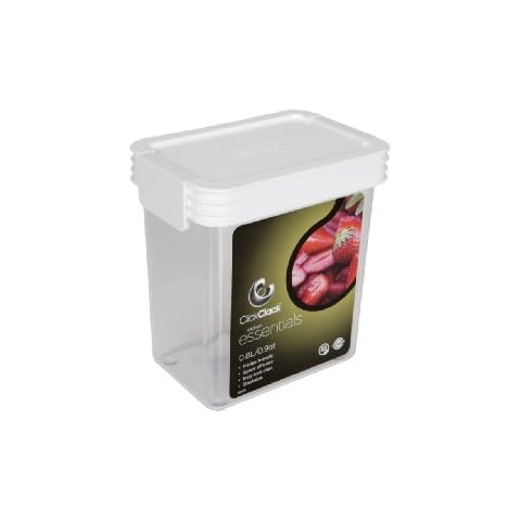 Click Clack Kitchen Essentials .9 Quart Airtight Container, White Lid Cover