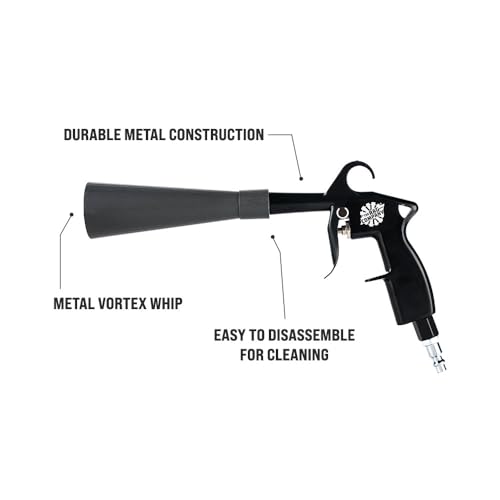 The Rag Company - The Ultra Air Blaster – Lift and Blast Dirt and Debris Away; Interior Detailing; Durable Metal Design; Trigger Operated - Black