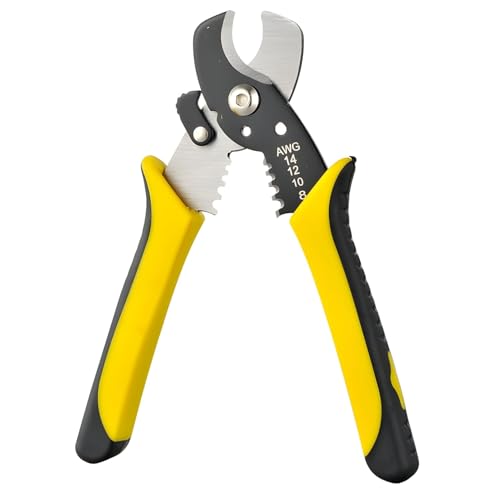 Image of COOLCOLD Self-Adjusting Insulation Wire Stripper. For stripping wire, Automatic Wire Stripping Tool /Cutting Pliers Tool, Automatic Strippers with Cutters & Crimper Wire (Yellow)