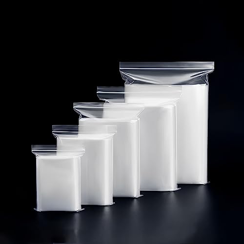 Venuscello® 1000 x Grip Seal Zip Lock Resealable Plastic Bags 15" x 20" Clear Poly Baggies for Screw Food Candy