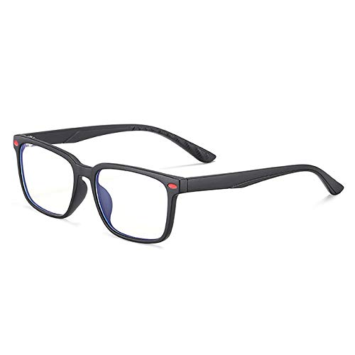 MAXJULI Kids Blue Light Blocking Glasses - Anti Eyestrain - Computer Video Gaming Eyeglasses for Boys & Girls - TR90 Flexible Black Square Frame Eye Glasses (Black)