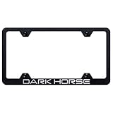 Au-TOMOTIVE GOLD INC. Officially Licensed Laser Etched Steel Wide Body License Plate Frame for Mustang Dark Horse (Rugged Black)