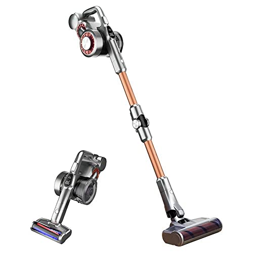 JIMMY H9 Pro - Escoba eléctrica sin cable flexible, batería extraíble, 600 W, 200 AW y 25 Kpa potencia, autonomía 80 min, pantalla smart LED , tecnología adaptativa, filtro HEPA y estación de carga