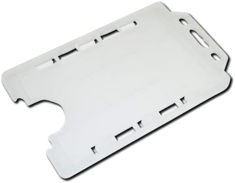 Identity-Plus: Clear Rigid Open Faced Double/Dual Sided Portrait ID Card Badge Pass Holder (100)