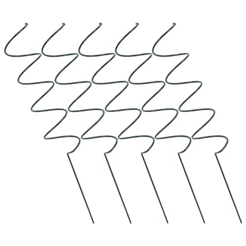 Beaupretty 5 Estacas de Soporte para Plantas en Espiral Mejora la Estética y Soporte Resistente de Hierro Verde, Ideales para Flores y Plantas Trepadoras en Jardín
