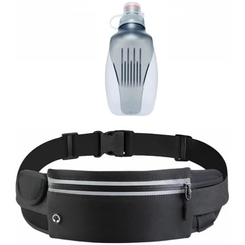 HECHZSO 1 Water Bottle with Clip On and 1 Fanny Pack with Bottle Holder Cover