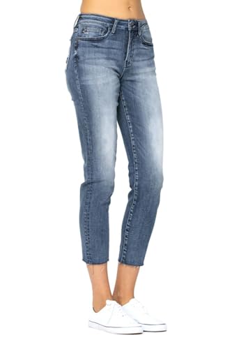 Judy Blue Women's Basic High Waist Relaxed Cropped Skinny Jeans3
