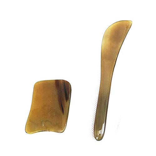 Gua Sha Lot de 2 bâtons de massage pour les yeux en corne de yak naturel Cover