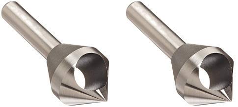 KEO 53512 Cobalt Steel Single-End Countersink, Uncoated (Bright) Finish, 82 Degree Point Angle, Round Shank, 5/16" Shank Diameter, 1/2" Body Diameter (2-(Pack))