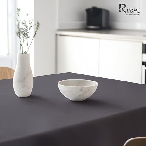 Image of R home 100% Cotton Solid Table Cover | 200 GSM Thick Fabric, Anti-Skid | Machine Washable & Reusable | Ideal for Dining Table & Centre Table, Easy Maintenance (Steel Grey, 56 x 90 Inch)