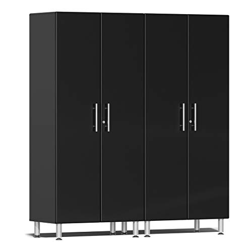 Ulti-Mate UG22620B 2-Piece Tall Garage Cabinet Kit in Midnight Black Metallic