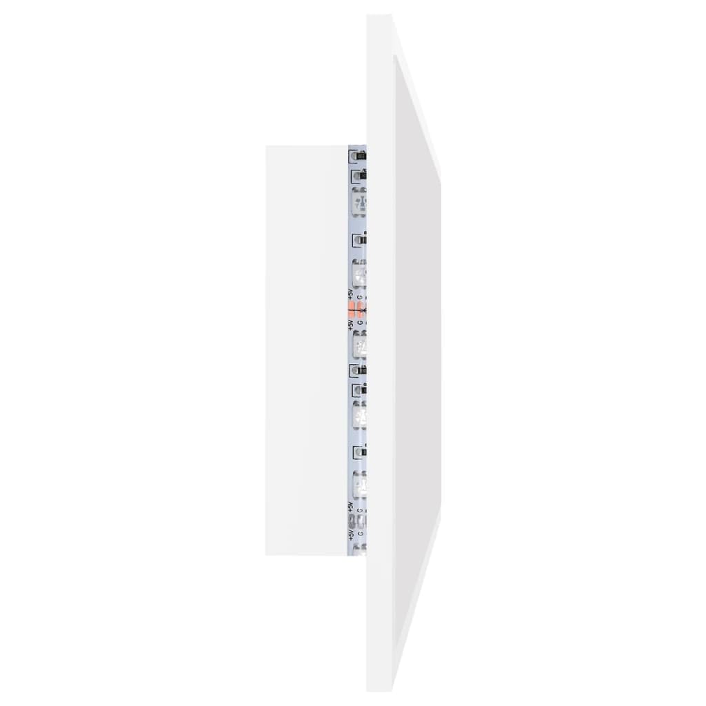 Lustro łazienkowe LED białe 90 x 8,5 x 37 cm Akrylowe szafki i szafki toaletkowe łazienkowe
