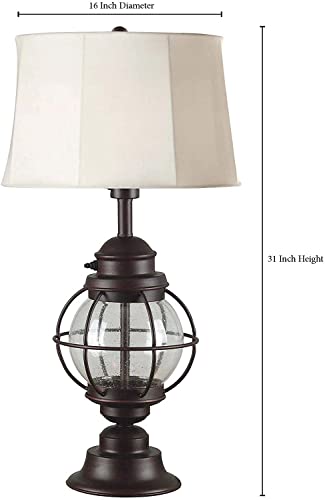 Kenroy Home 037 Hatteras Table Lamps, Large, Gilded Copper with Seeded Glass - Image 2