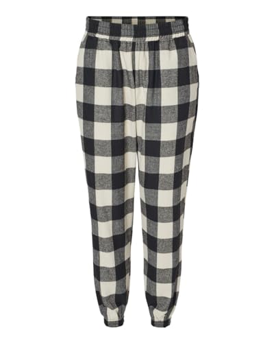 Burnside Youth Flannel Joggers, L, Ecru-Black Buffalo