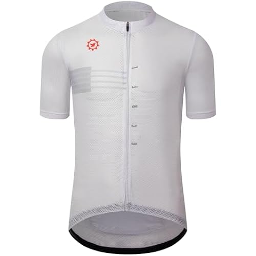 GCRFL Men's Cycling Jersey with 3+1 Zipper Pockets Short Sleeves Biking Bike Jersey Cycling Shirt Breathable Mesh Fabric