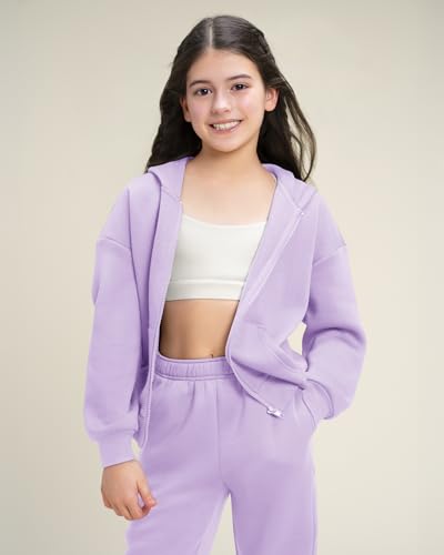 Stelle Girls Athletic Sweatsuit 2 Pieces Sweatshirts and Pant Long Sleeve Zip Up with Pockets Outfits Set2