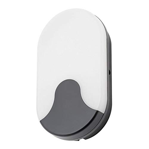 LITECRAFT Alford Wall Light 15W Outdoor Integrated LED Bulkhead in Black - (Oval, No Sensor)