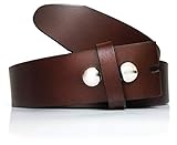 Ledergürtel mit Druckknöpfen für schnellen und einfachen Schnallenwechsel.