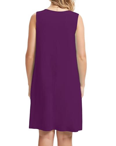 Image of CHICGAL Womens Summer Dresses Casual Loose Pleated Front Tshirt Sleeveless Tank Sundresses with Pockets 2026