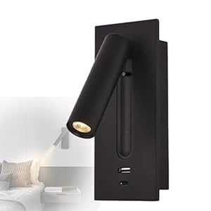 Generisch A-1 Moderne LED-Wandleuchte Leselampe Schwarz