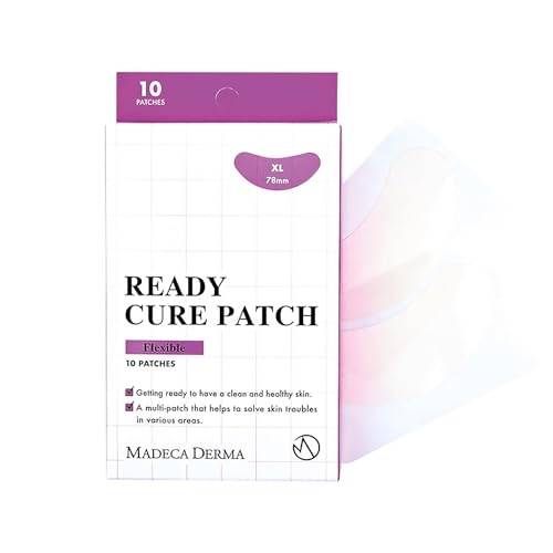Madeca DERMA Ready Cure Patch Flexible â€“ XL Hydrocolloid Patches for Large Area Coverage, Perfect for Acne, Zits, Blemishes, White & Blackhead Wound Care (10 Patches/Extra Large Size / 78mm)