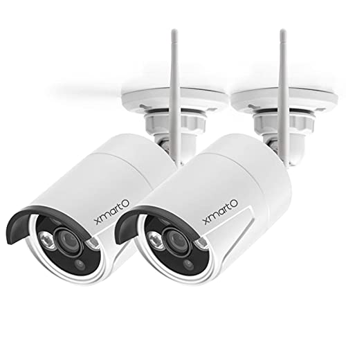 xmartO WB2024-W 2K Super HD WiFi Home Security Camera with Built-in Microphone (add-on Camera with 3.6mm Lensï¼ŒPack of 2)