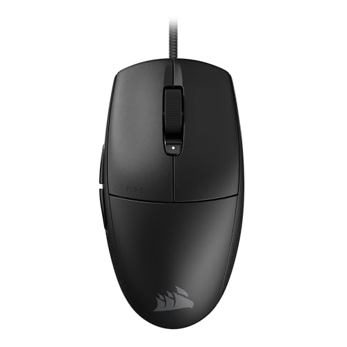 Corsair M55 Mouse da Gioco FPS Leggero e Cablato – 16.000 DPI – Sei Pulsanti Programmabili – Impugnature Laterali Testurizzate – Nero