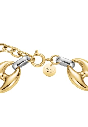Bracelet Rosefield Coffee Bean maille grain de café bicolore plaqué or