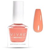 VIVRE Cosmetics Nail Polish, Quick Dry and Shiny Halal Nail Polish For Girls, Vegan and Non Toxic Nail Polish For Women, Long Lasting, Certified Breathable and Water Permeable - Peach Out