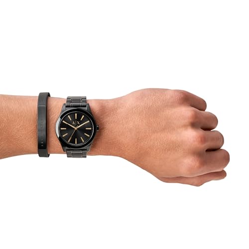 A｜X ARMANI EXCHANGE Men's Black Stainless Steel Watch & Bracelet Gift Set (Model: AX7102) by A|X Armani Exchange - Image 5
