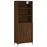 Couleur : chêne marron Tomostar Buffet Haut Cuisine, Buffet de Cuisine Meuble de Rangement Armoire Vaisselier Chêne Marron 69,5x34x180 cm Bois d\'ingénierie