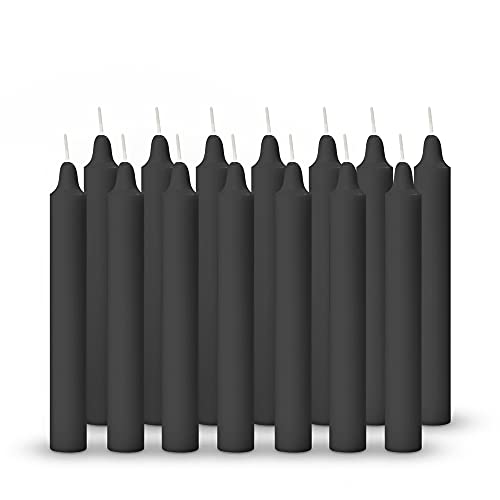 Image of AuraDecor Pack of 14 Stick Candles || Especially Meant for Healing, Chakras, Ritual Candles, Decoration, Lighting, Home Decor || Burning Time 3 to 4 Hours Each (Black)