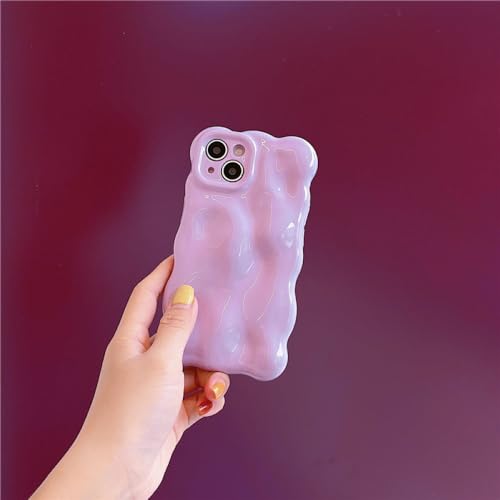 Coque iPhone 12 Wave Bubble violette : protection antichoc et design vagues souple