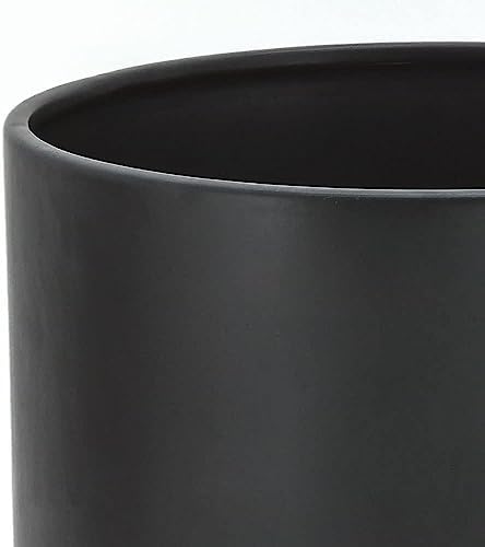 Amazon Basics Assorted Sizes Smooth Ceramic House Planters, Set of 3, 15.2 cm, 20.3 cm and 25.4 cm, Black