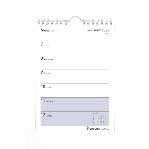 Collins Colplan 2025 - A5 Weekly Spiral Planner Diary Calendar (60-25) - Week to View Wiro-Bound Wall Calendar - Image 4