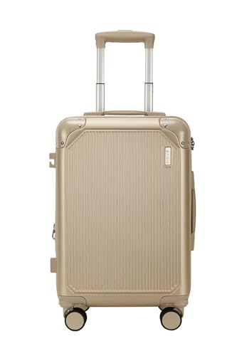 Mala Bordo 10kg Bagagem de Mão Expansivel Padrão ANAC com 4 Rodas duplas 360° Cadeado AntiFurto Mala de Viagem Alça Lateral com Divisória, Leve Resistente (Caqui)