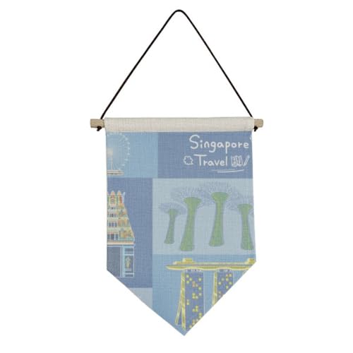 Drapeau en toile Singapour souvenir voyage décoration murale chambre